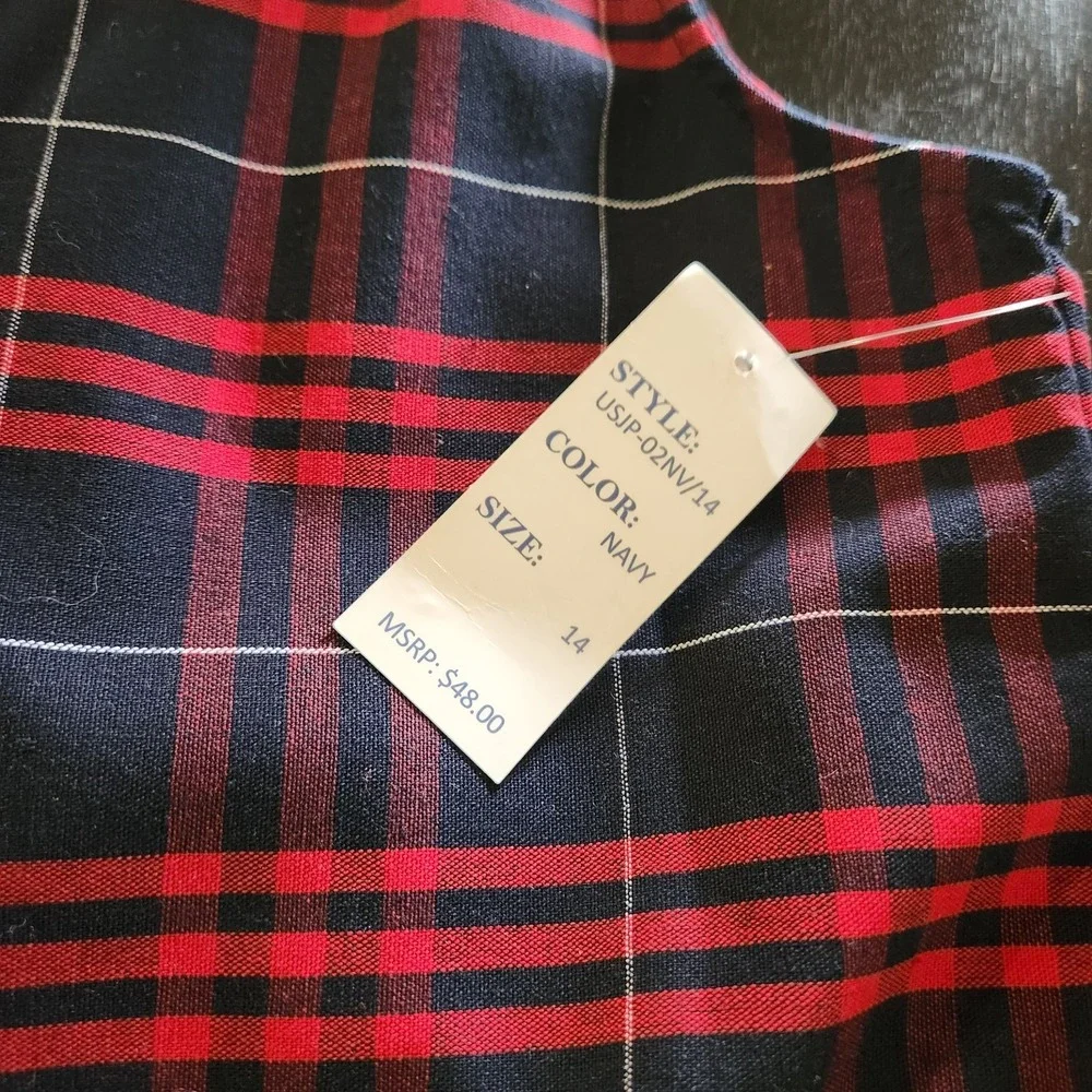 Classwear Uniform Jumper Dress Girls sz 14 Sleeveless Plaid Pleated NWT Lot of 2